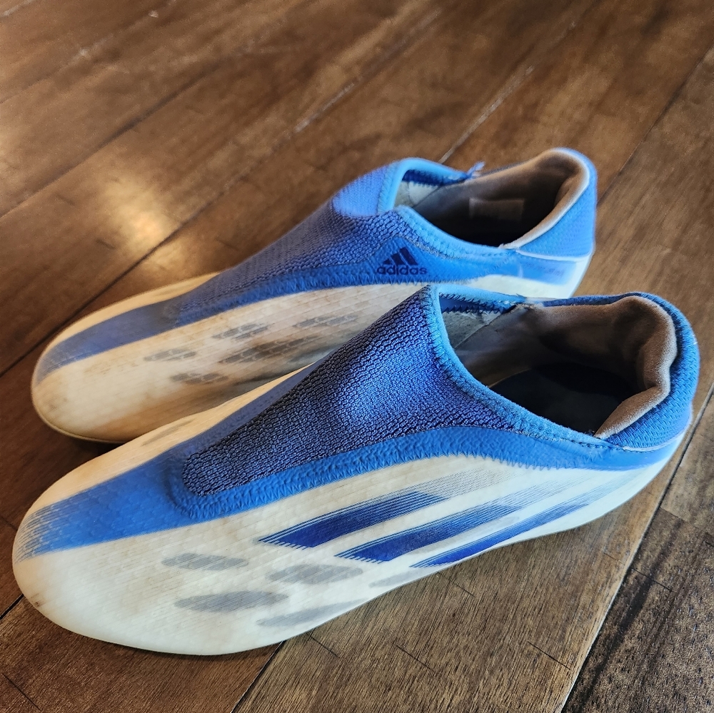 Adidas Predator X Laceless Soccer Cleats  Blue/White  Size 8 Mens